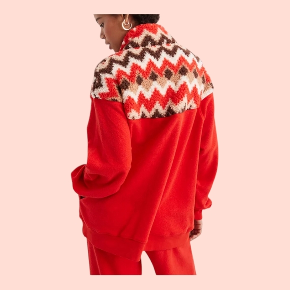 Red Aerie Quarter Zip Sweatshirt - Picture 3 of 6